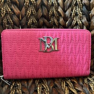 NWT!!! Badgley Mischka Long Wallet: Vegan Leather HOT PINK